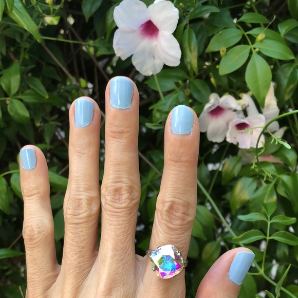 Aurora Borealis Cushion Cut Crystal Ring - Picture 13 of 16